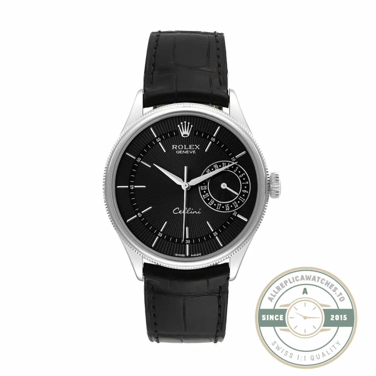 Replica Cellini Date White Gold 50519 Black Dial 39mm - Luxury Replica Watch
