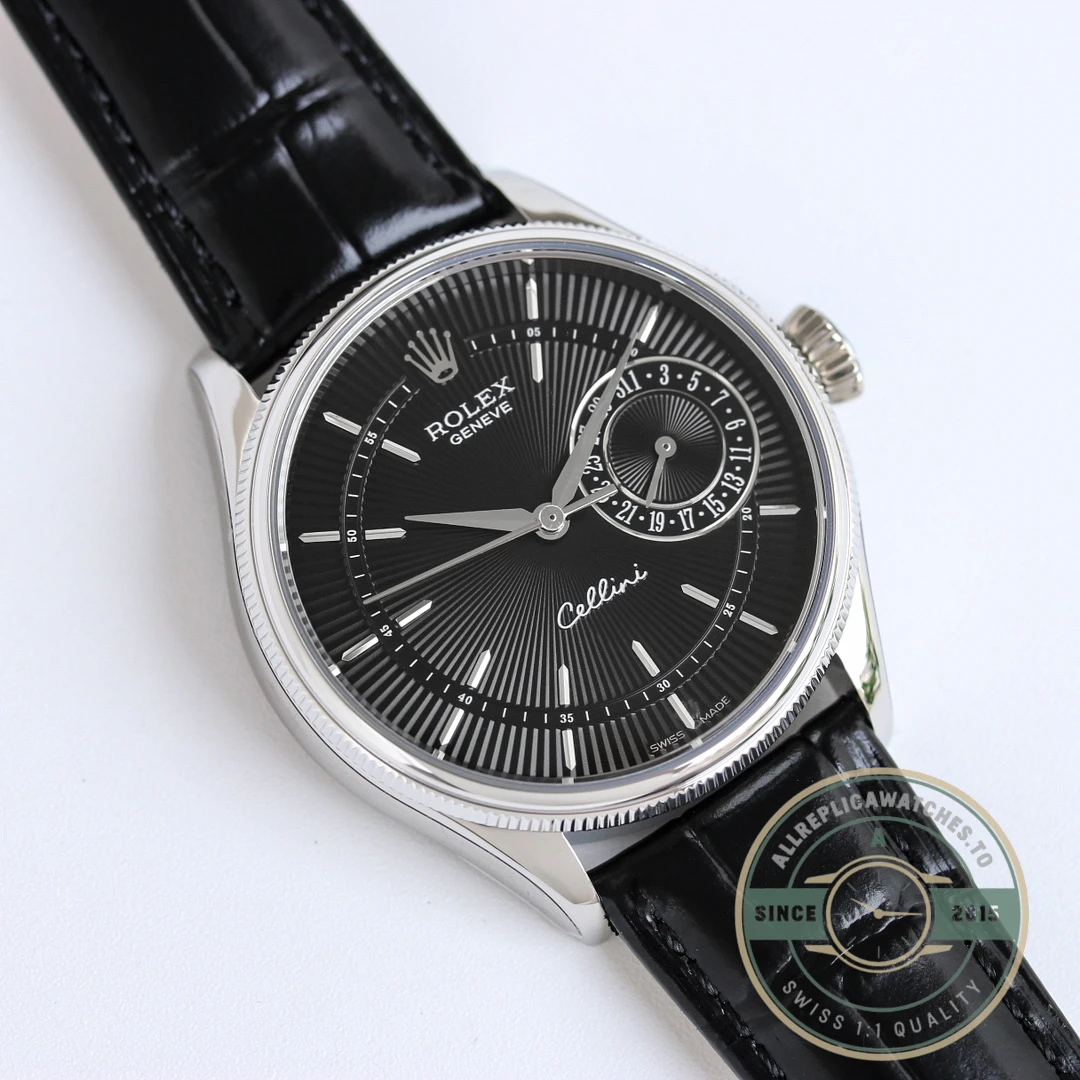 Replica Cellini Date White Gold 50519 Black Dial 39mm - Swiss Movement Replica Watch
