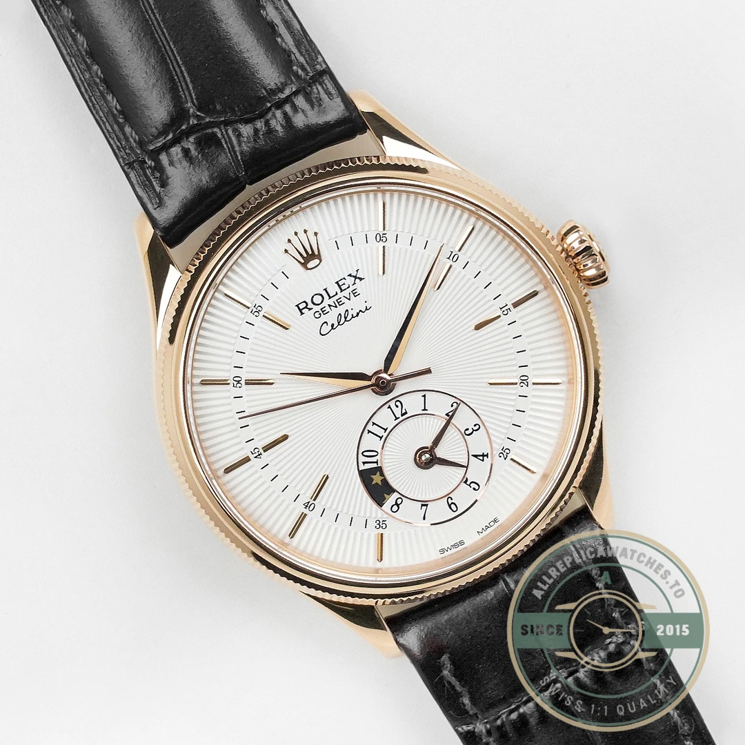 Replica Cellini Dual Time Rose Gold 50525.09 White Dial - Budget Luxury Replica Watch