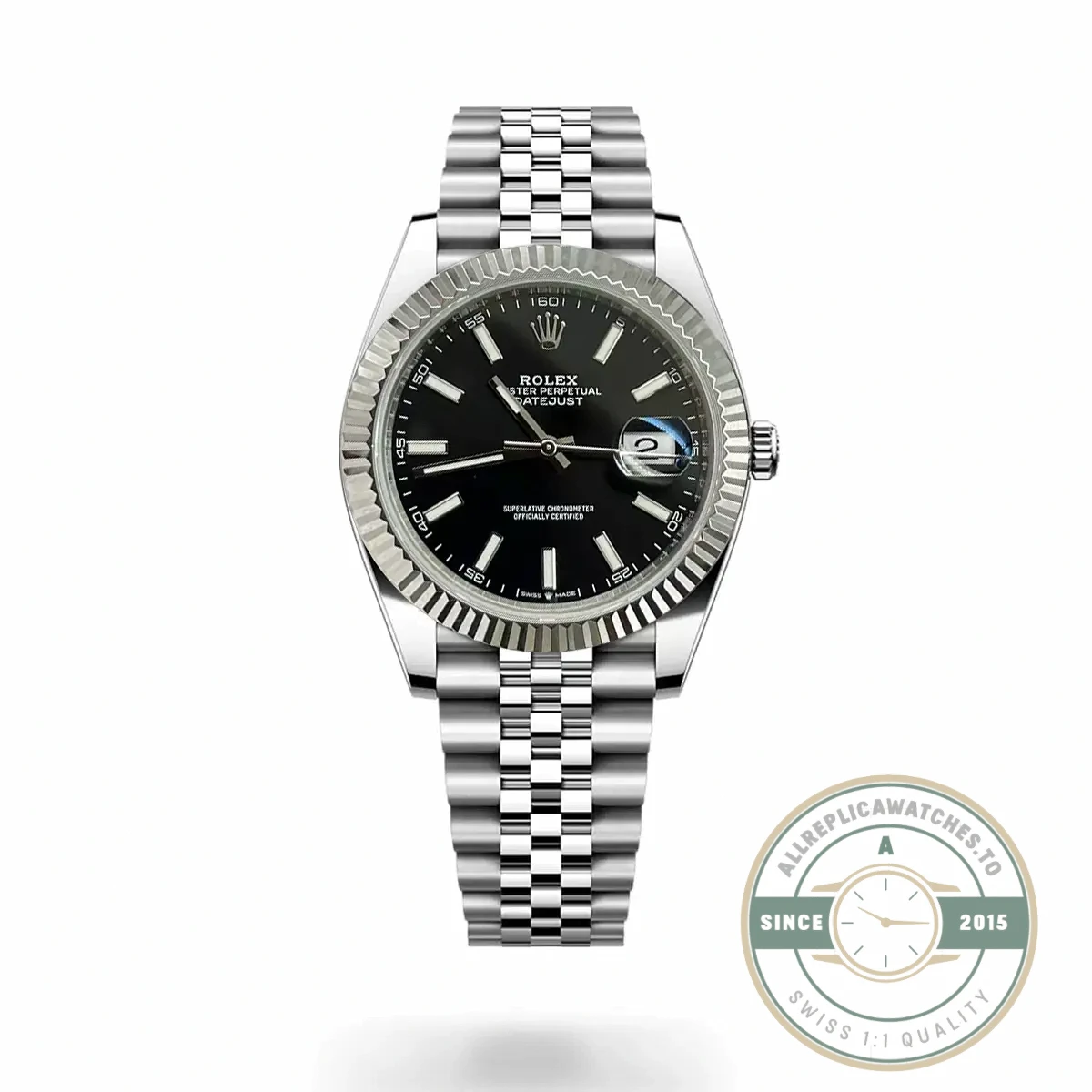 Replica Datejust 41 Black Dial Jubilee Bracelet 126334 - 1:1 Swiss Replica Watch