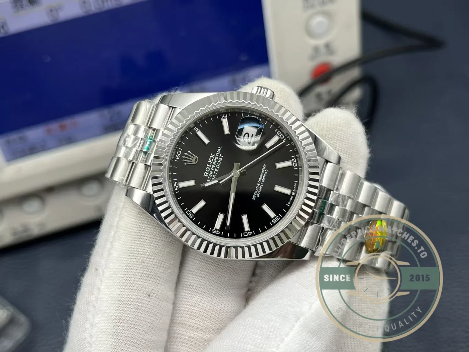 Replica Datejust 41 Black Dial Jubilee Bracelet 126334 - Factory Super Clone Watch