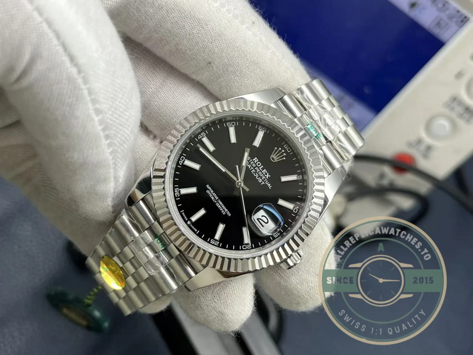 Replica Datejust 41 Black Dial Jubilee Bracelet 126334 - 1:1 Swiss Replica Watch
