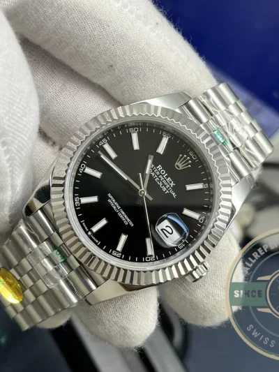 Replica Datejust 41 Black Dial Jubilee Bracelet 126334 - 1:1 Swiss Replica Watch