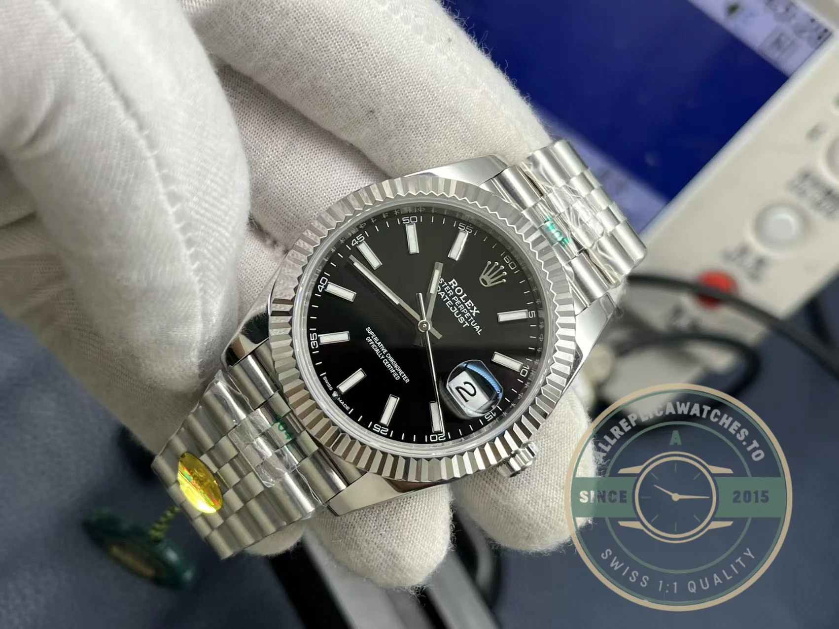 Replica Datejust 41 Black Dial Jubilee Bracelet 126334 - 1:1 Swiss Replica Watch