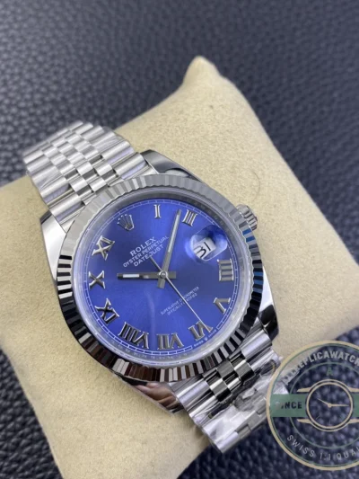 Replica Datejust 41mm Blue Roman Dial 126334 Jubilee - Premium Super Clone Watch