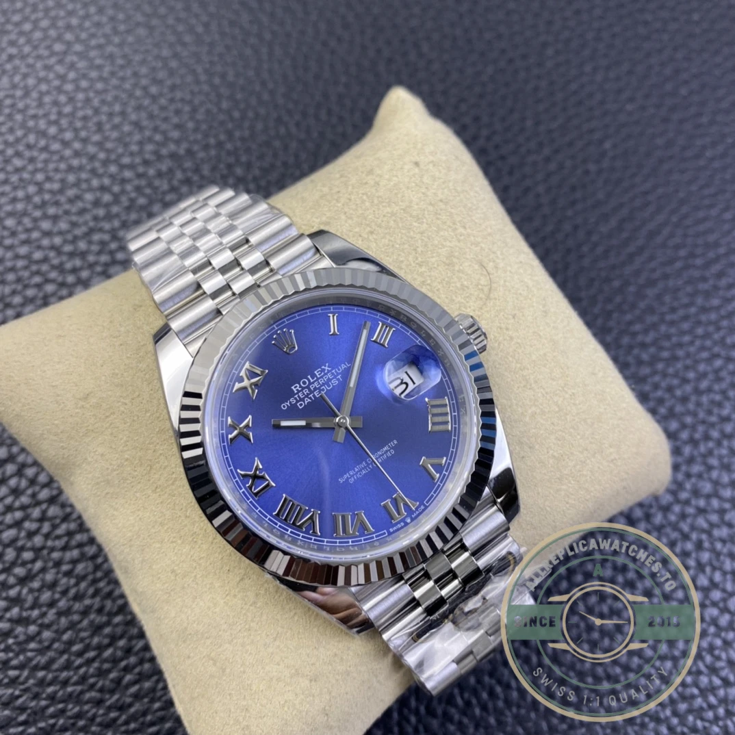 Replica Datejust 41mm Blue Roman Dial 126334 Jubilee - Premium Super Clone Watch