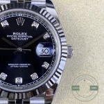 Replica DateJust Black Diamond Dial 41mm 126334 Jubilee - High-Grade Replica Watch