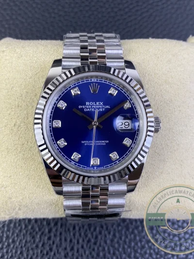 Replica Datejust Blue Diamond Dial 41mm 126334 - 1:1 Swiss Replica Watch
