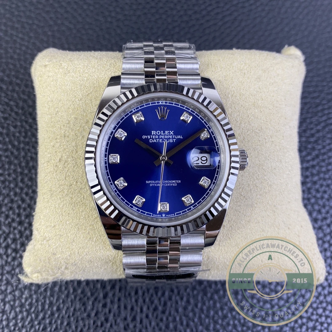 Replica Datejust Blue Diamond Dial 41mm 126334 - 1:1 Swiss Replica Watch