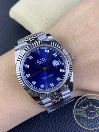 Replica Datejust Blue Diamond Dial 41mm 126334 - 1:1 Swiss Replica Watch