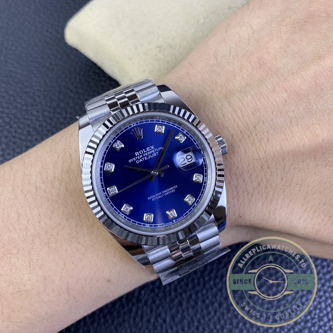 Replica Datejust Blue Diamond Dial 41mm 126334 - 1:1 Swiss Replica Watch