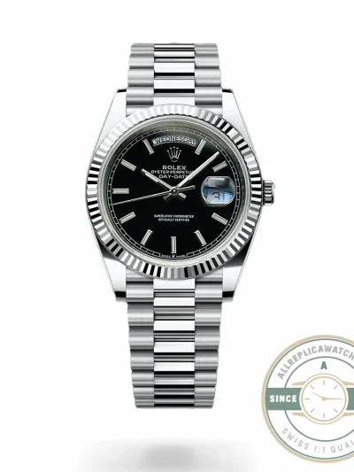 Replica Day-Date 40mm Platinum Black Dial 228236 - Premium Super Clone Watch