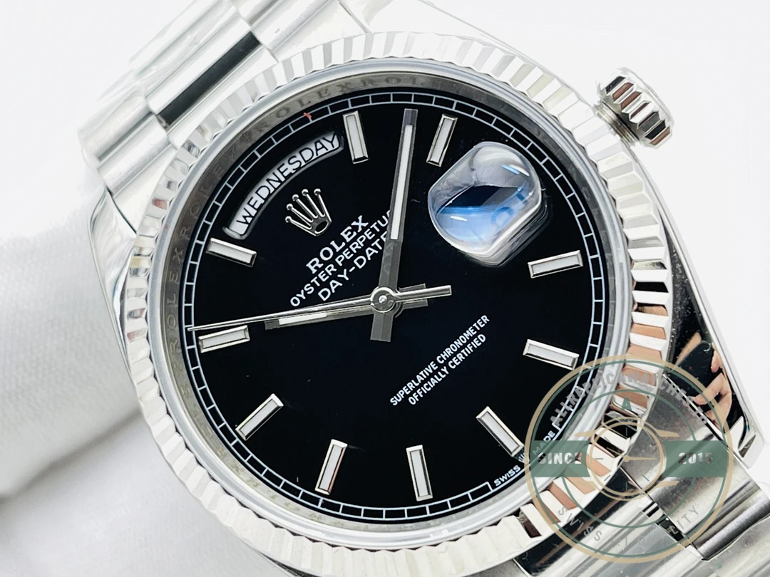 Replica Day-Date 40mm Platinum Black Dial 228236 - Swiss Movement Replica Watch