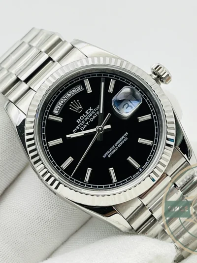 Replica Day-Date 40mm Platinum Black Dial 228236 - Swiss-Made Clone Watch