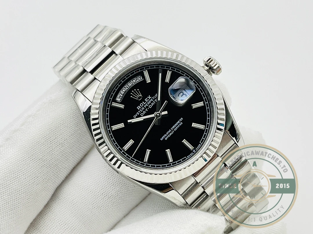 Replica Day-Date 40mm Platinum Black Dial 228236 - Swiss-Made Clone Watch