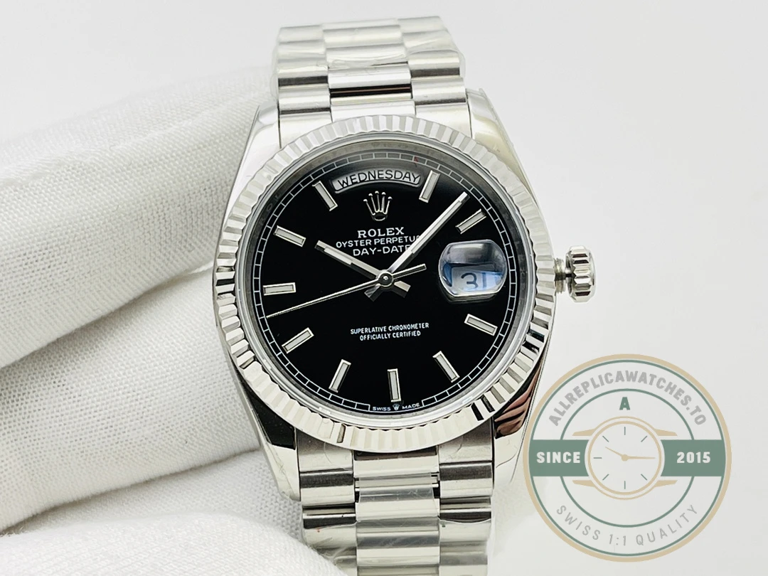Replica Day-Date 40mm Platinum Black Dial 228236 - High-Grade Replica Watch