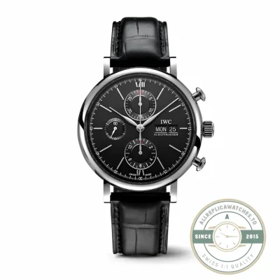 Replica IWC Portofino Chronograph Black Dial IW391008 - Luxury Replica Watch