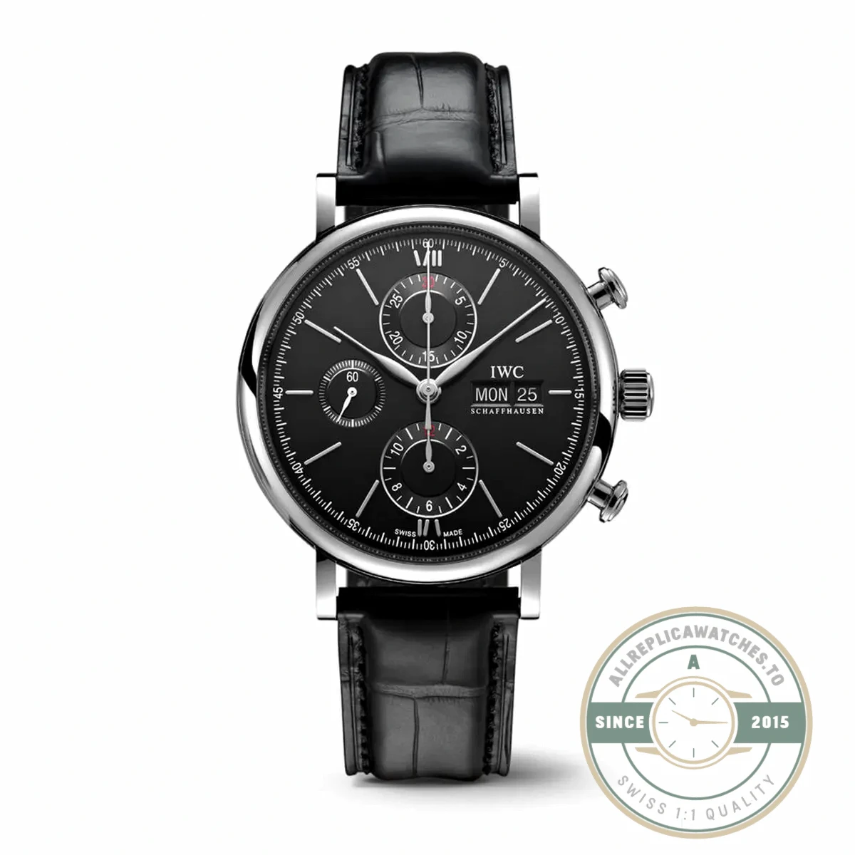 Replica IWC Portofino Chronograph Black Dial IW391008 - Luxury Replica Watch