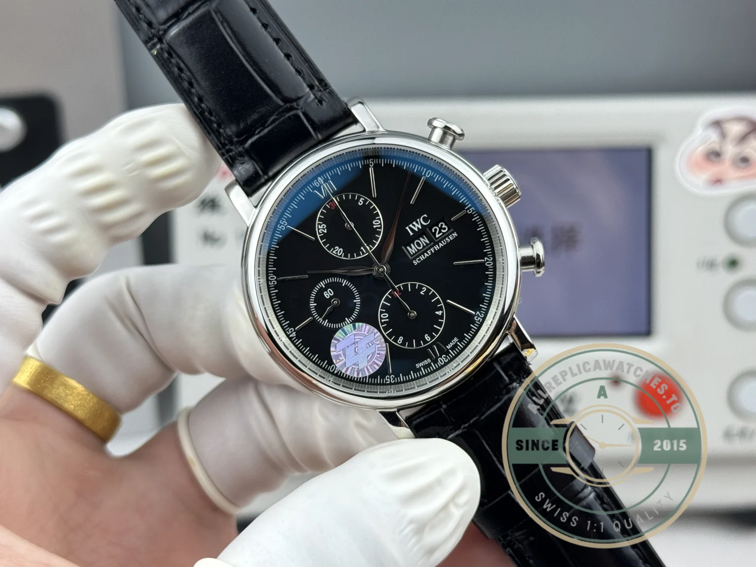Replica IWC Portofino Chronograph Black Dial IW391008 - Swiss-Made Clone Watch