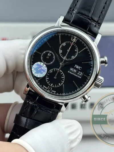 Replica IWC Portofino Chronograph Black Dial IW391008 - Best Quality Replica Watch