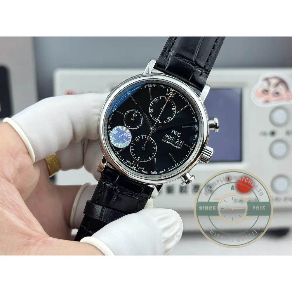 Replica IWC Portofino Chronograph Black Dial IW391008 - Best Quality Replica Watch