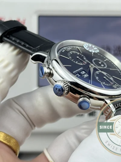 Replica IWC Portofino Chronograph Black Dial IW391008 - Swiss Movement Replica Watch