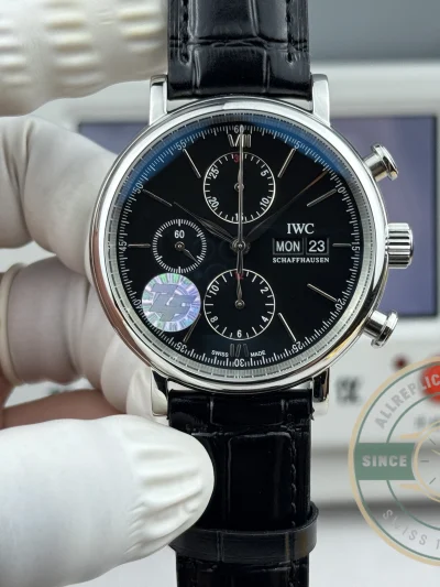 Replica IWC Portofino Chronograph Black Dial IW391008 - Affordable Luxury Replica Timepiece