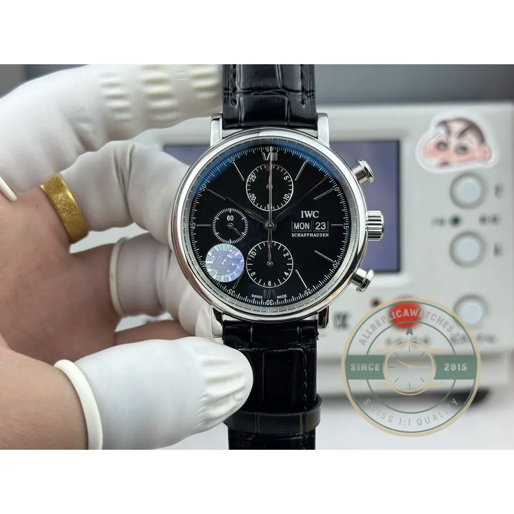 Replica IWC Portofino Chronograph Black Dial IW391008 - Affordable Luxury Replica Timepiece