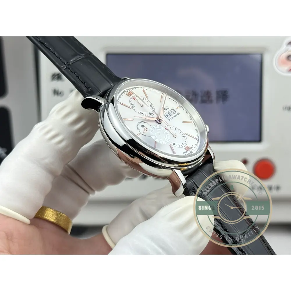 Replica IWC Portofino Chronograph Silver Dial 42 IW391001 - 1:1 Swiss Replica Watch