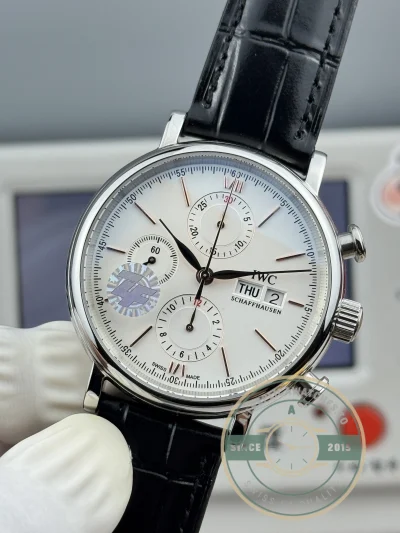 Replica IWC Portofino Chronograph Silver Dial 42 IW391001 - Swiss Movement Replica Watch