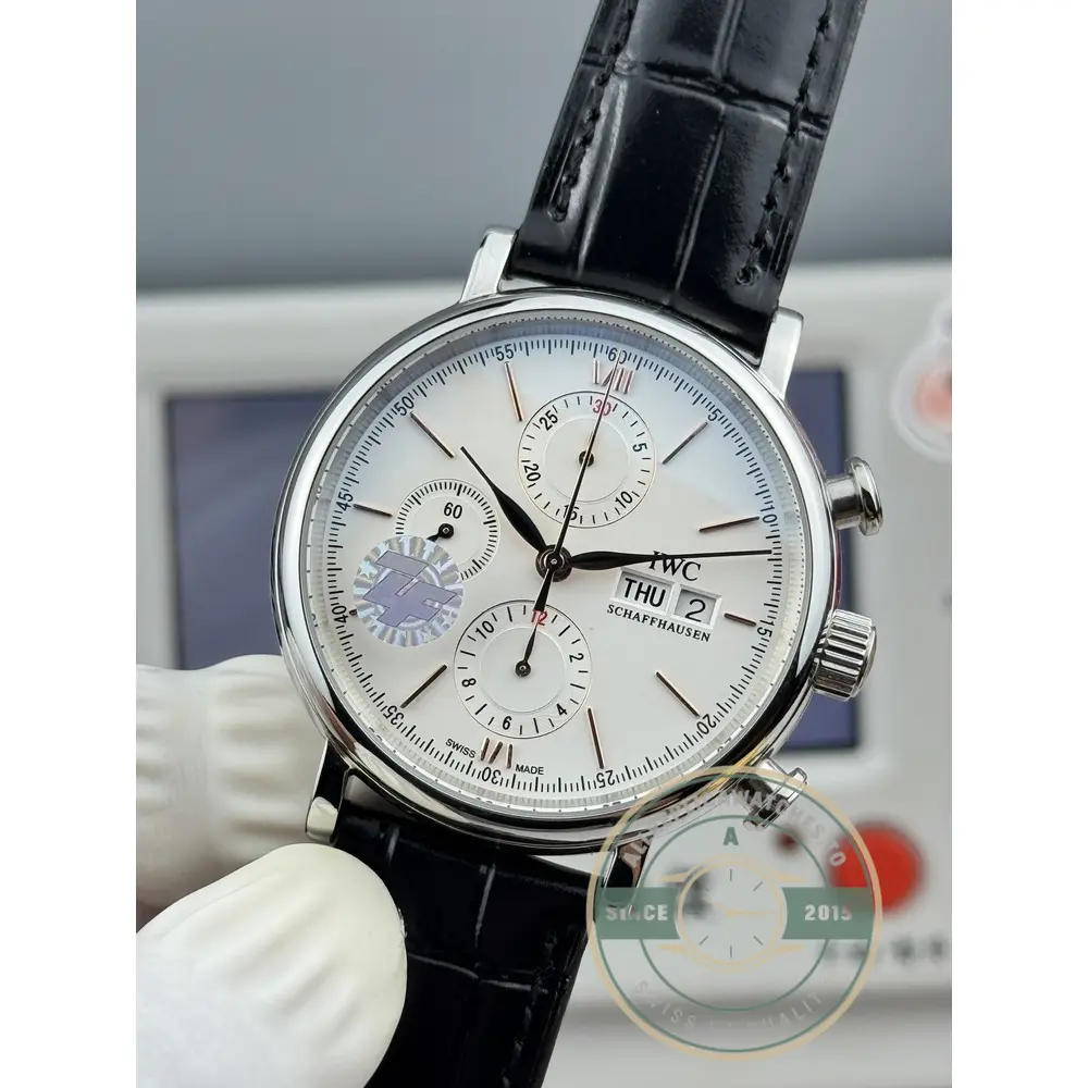 Replica IWC Portofino Chronograph Silver Dial 42 IW391001 - Swiss Movement Replica Watch