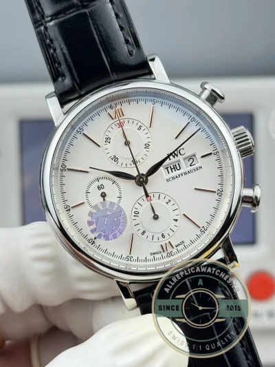 Replica IWC Portofino Chronograph Silver Dial 42 IW391001 - Affordable Luxury Replica Timepiece