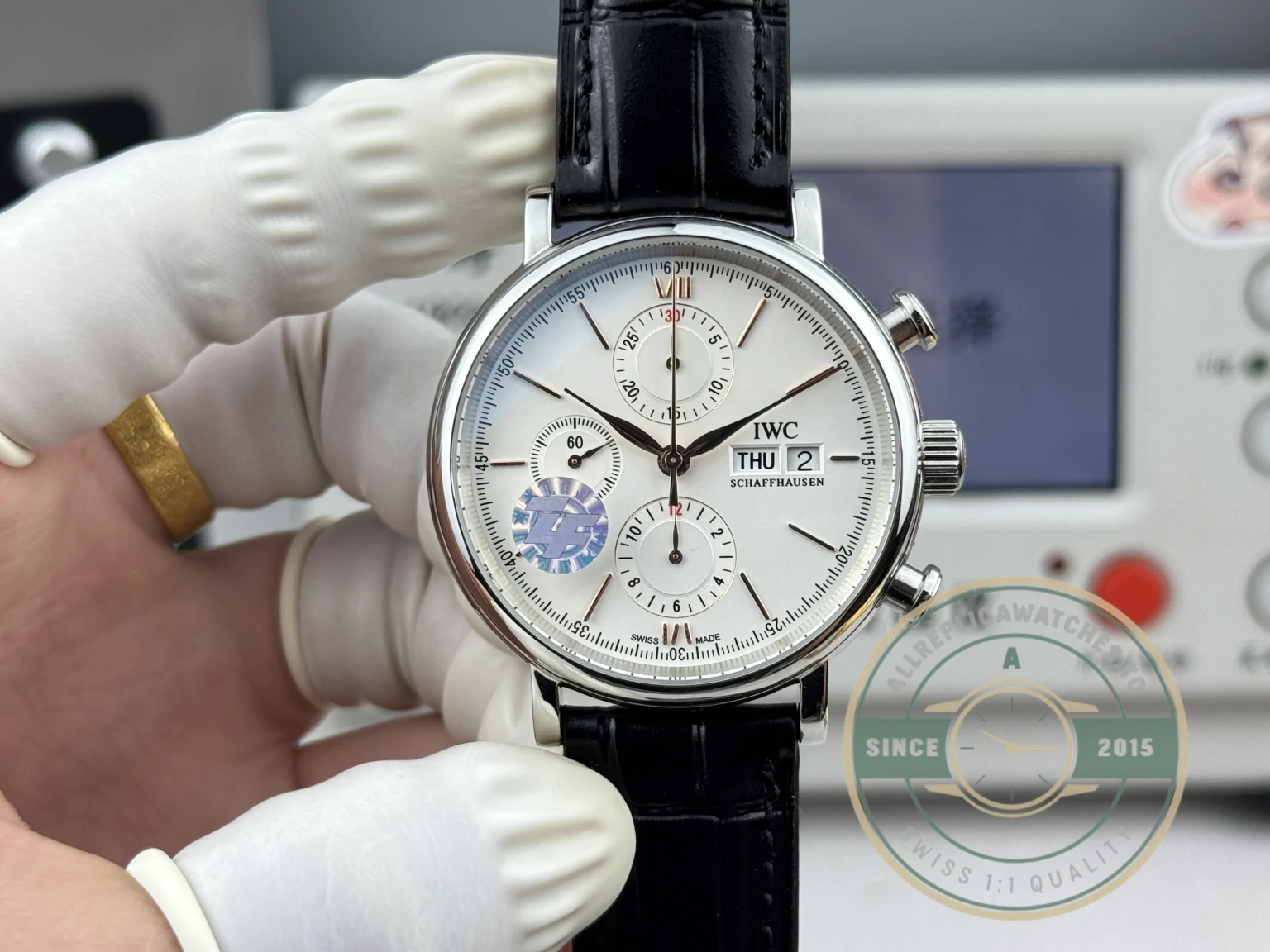 Replica IWC Portofino Chronograph Silver Dial 42 IW391001 - Premium Super Clone Watch
