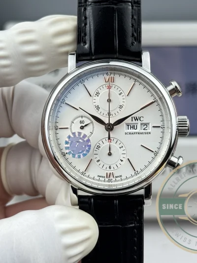 Replica IWC Portofino Chronograph Silver Dial 42 IW391001 - Premium Super Clone Watch