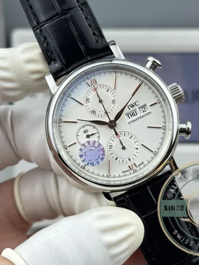 Replica IWC Portofino Chronograph Silver Dial 42 IW391001 - Affordable Luxury Replica Timepiece
