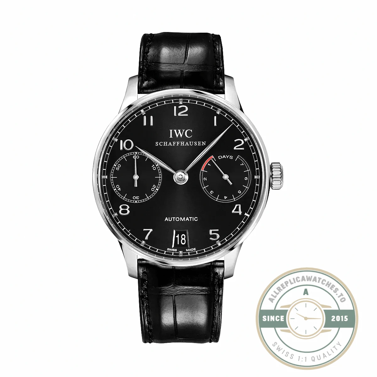 Replica IWC Portugieser 7 Days Automatic Black Dial IW500703 - Budget Luxury Replica Watch
