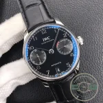 Subdials at three and nine hold the same balance as every seven-day Portugieser