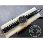 The vertically oriented face that the six o'clock seconds register creates