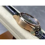 The coated sapphire dome keeps the black 40mm dial legible in sunlight