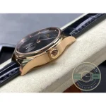 Leather in black alligator, sized to the 40mm Portugieser case