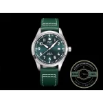 Convex sapphire, coated on both faces, doming over the green Mark XX dial