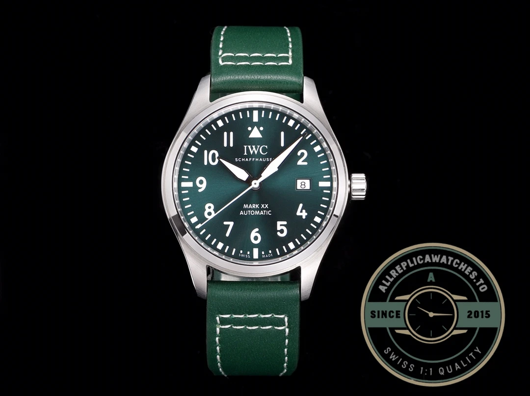 Replica IWC Schaffhausen Mark XX 40mm Green Dial IW328205 - Budget Luxury Replica Watch
