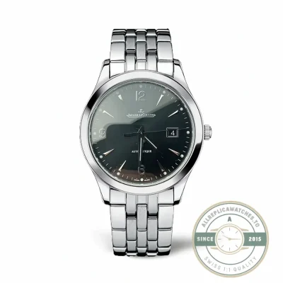 Master Control Date 1548171 with its black sunburst dial on the steel bracelet