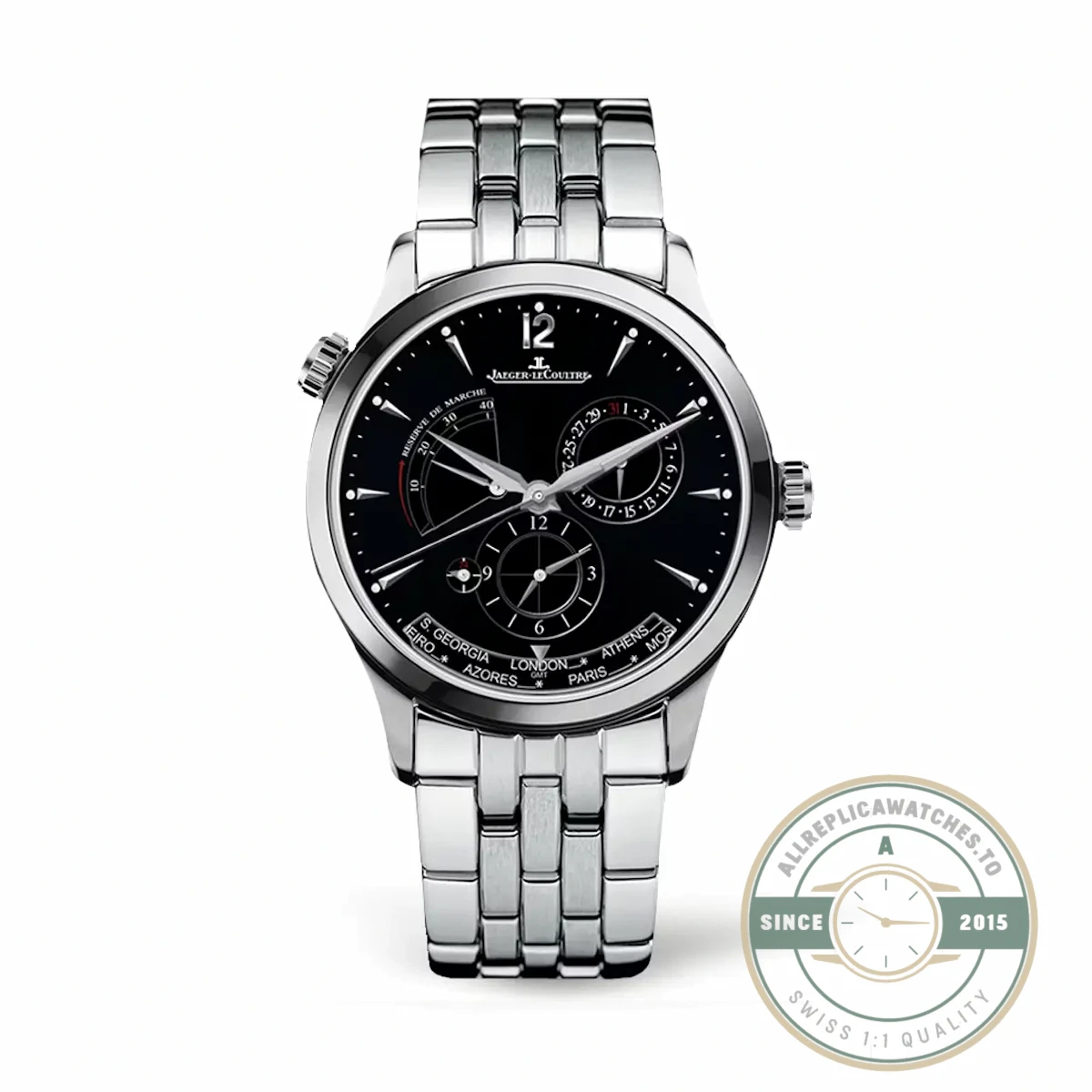 Replica Jaeger-LeCoultre Master Geographic Black Dial Q1428171 - Affordable Luxury Replica Timepiece