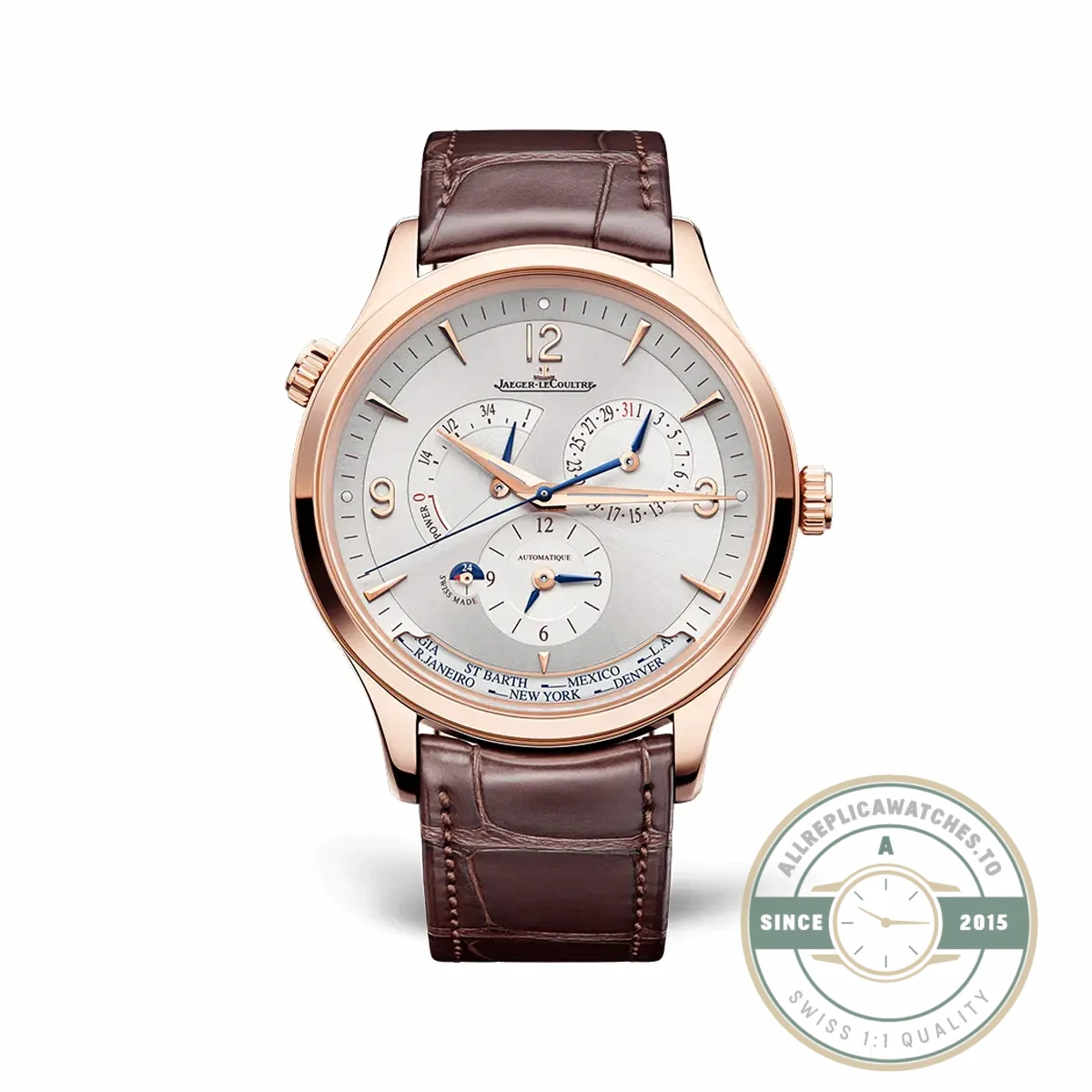 Replica Jaeger LeCoultre Master Geographic Silver Dial Q1422421 - Budget Luxury Replica Watch