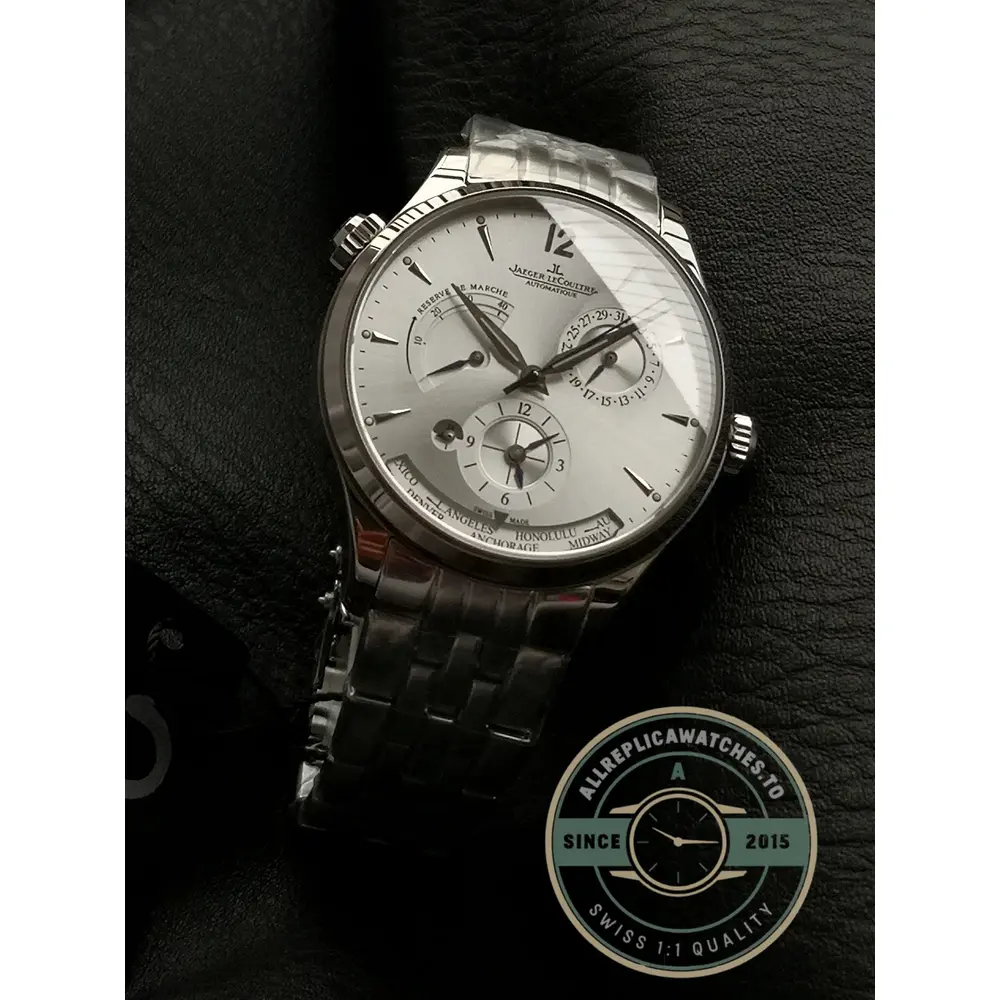 Polished steel hour and minute hands over silver, a blued seconds hand across them