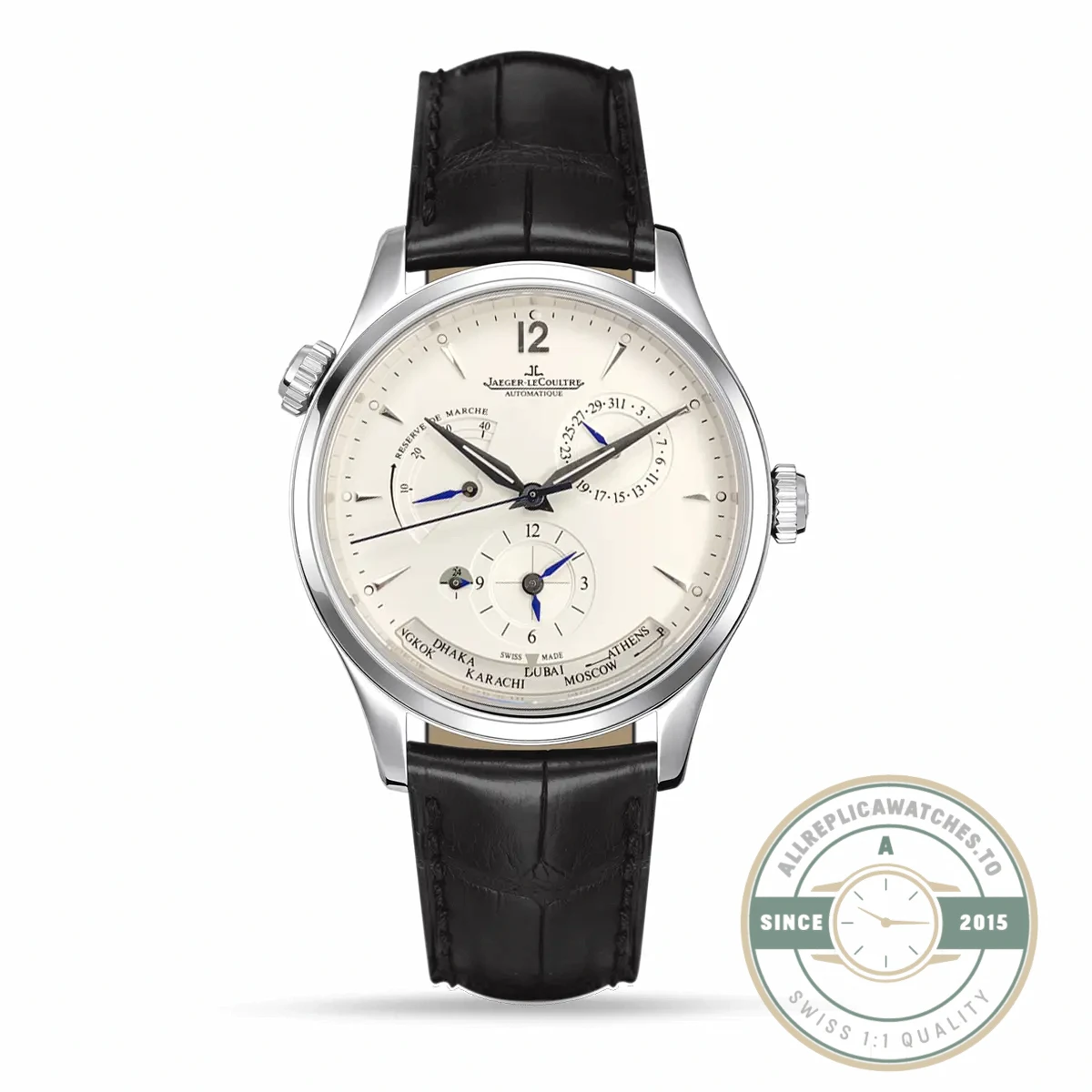 Replica Jaeger-LeCoultre Master Geographic White Dial Q1428421 - Luxury Replica Watch