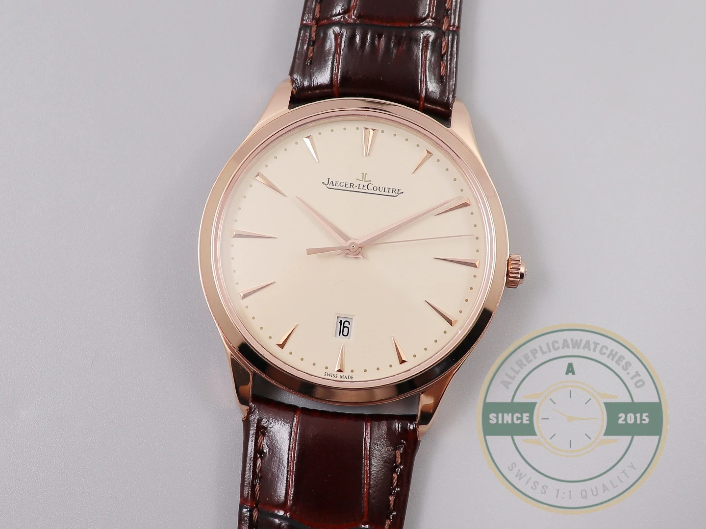 Replica Jaeger-LeCoultre Master Ultra Thin Date Rose Gold Q1282510 - High-Grade Replica Watch