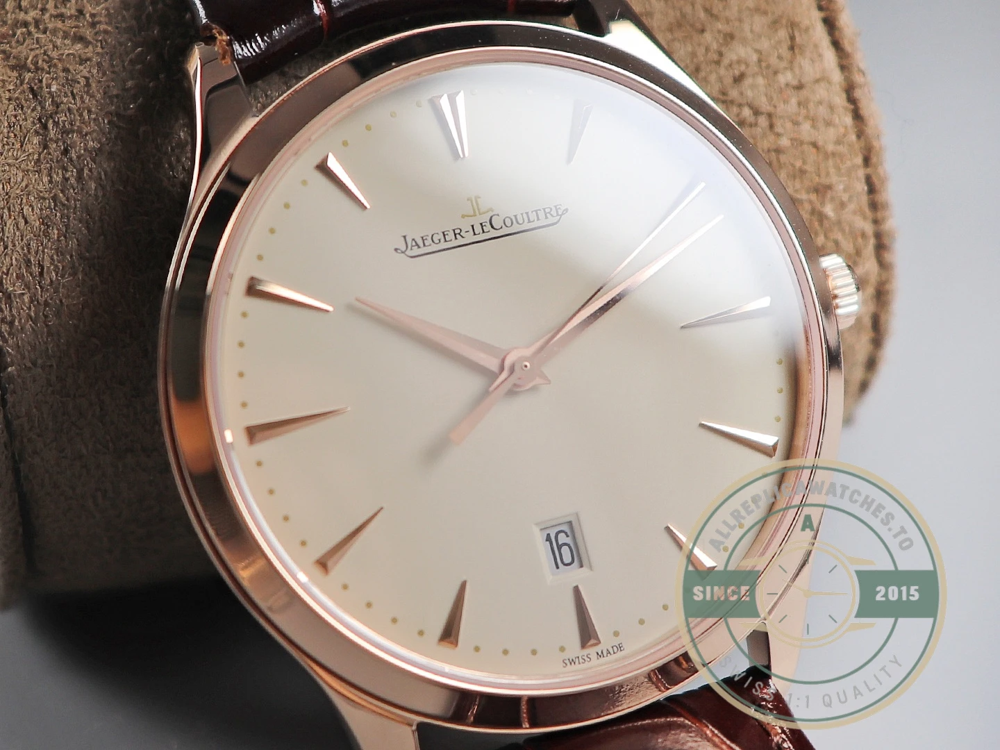 Replica Jaeger-LeCoultre Master Ultra Thin Date Rose Gold Q1282510 - 1:1 Swiss Replica Watch