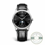 JLC Master Ultra Thin Moon 39 replica Q1368470, black dial photographed straight on